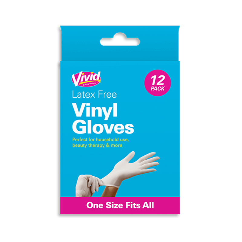 Latex Free Vinyl Gloves 12 Pack