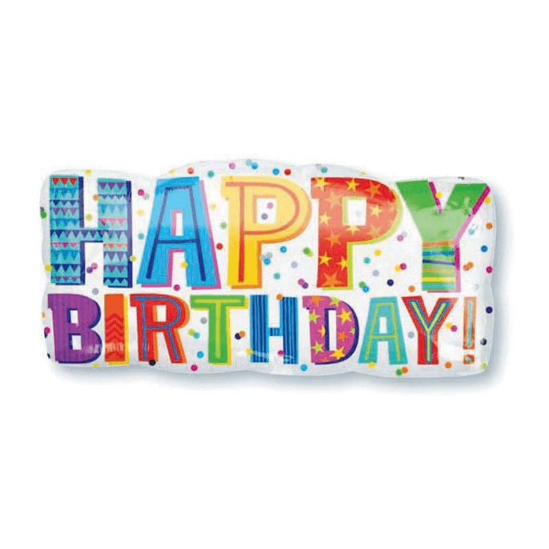 Happy Birthday Shape Foil Helium Balloon 33"