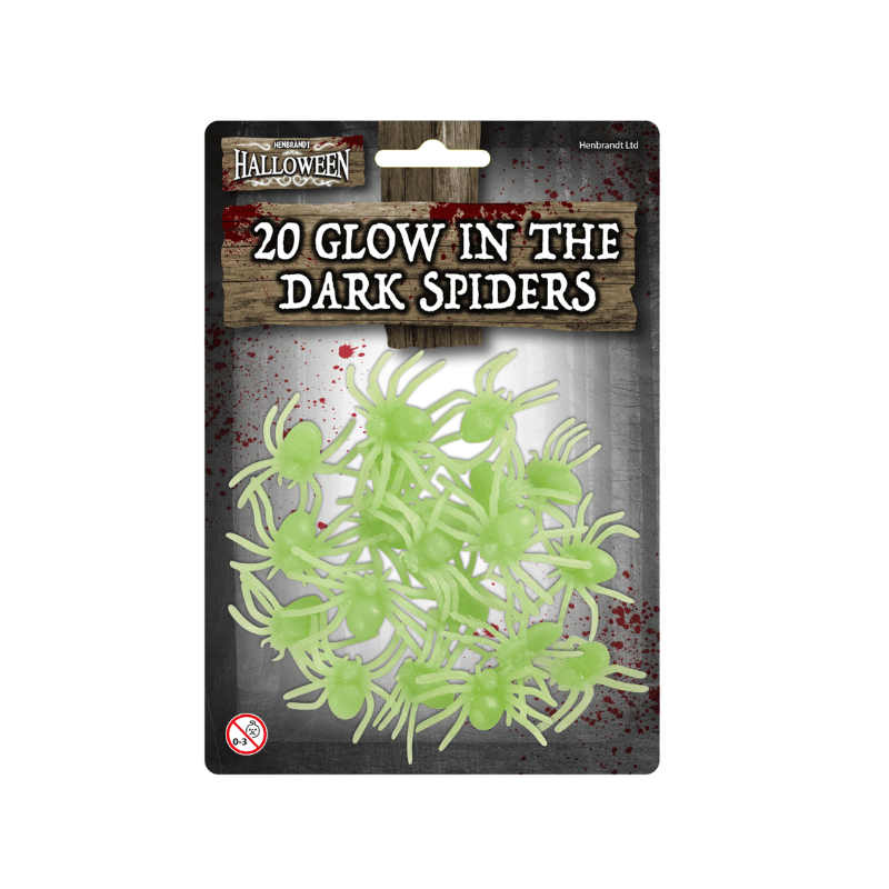 20 GLOW IN THE DARK SPIDERS 