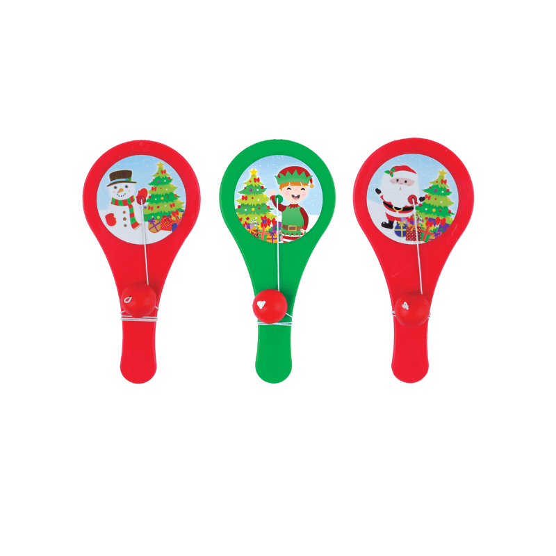 Christmas Mini Paddle Bat And Ball