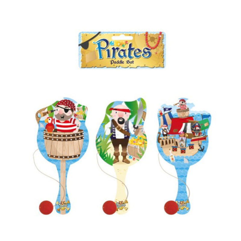 Pirate Wooden Paddle Bat and Ball Set