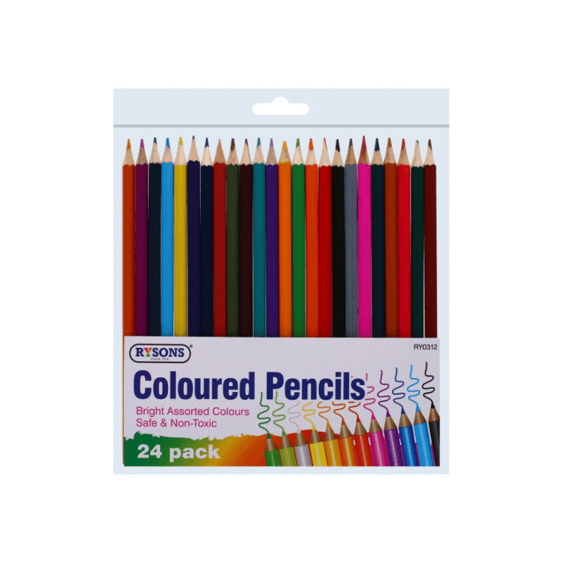 Rysons Pk Of 24 Bright Coloured Pencils