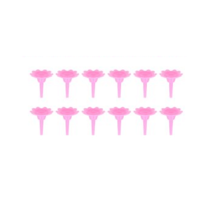 24 Pink Candles With Holders