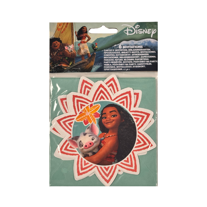 6 Disney Moana Kids Party Invitations