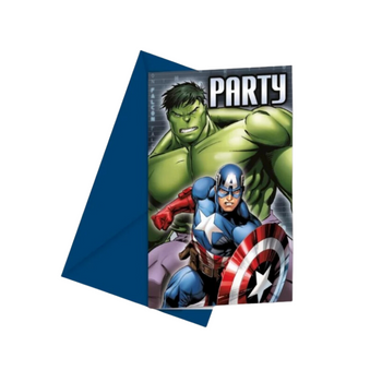 6 Marvel Avengers Kids Party Invitations