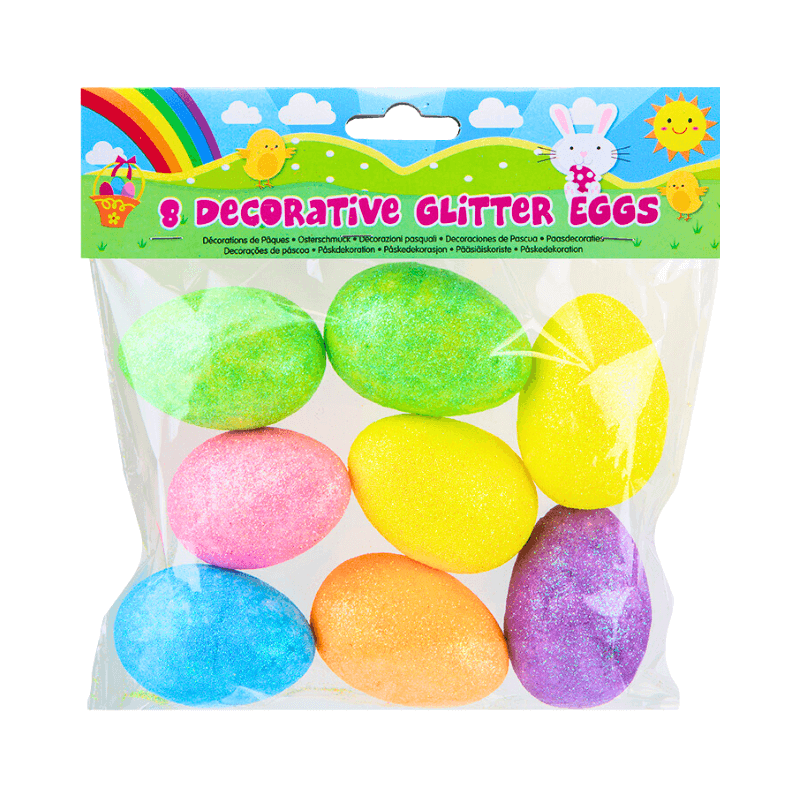 8 Decorative Easter Glitter Eggs