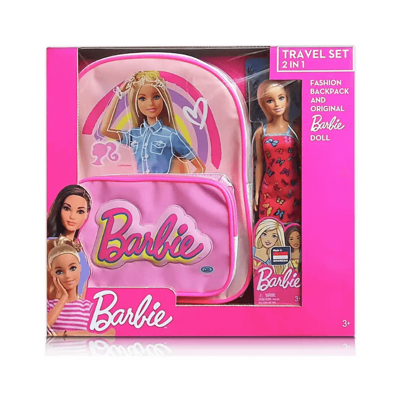 Barbie Fashion Backpack & Original Barbie Doll 2 in 1 Travel Set