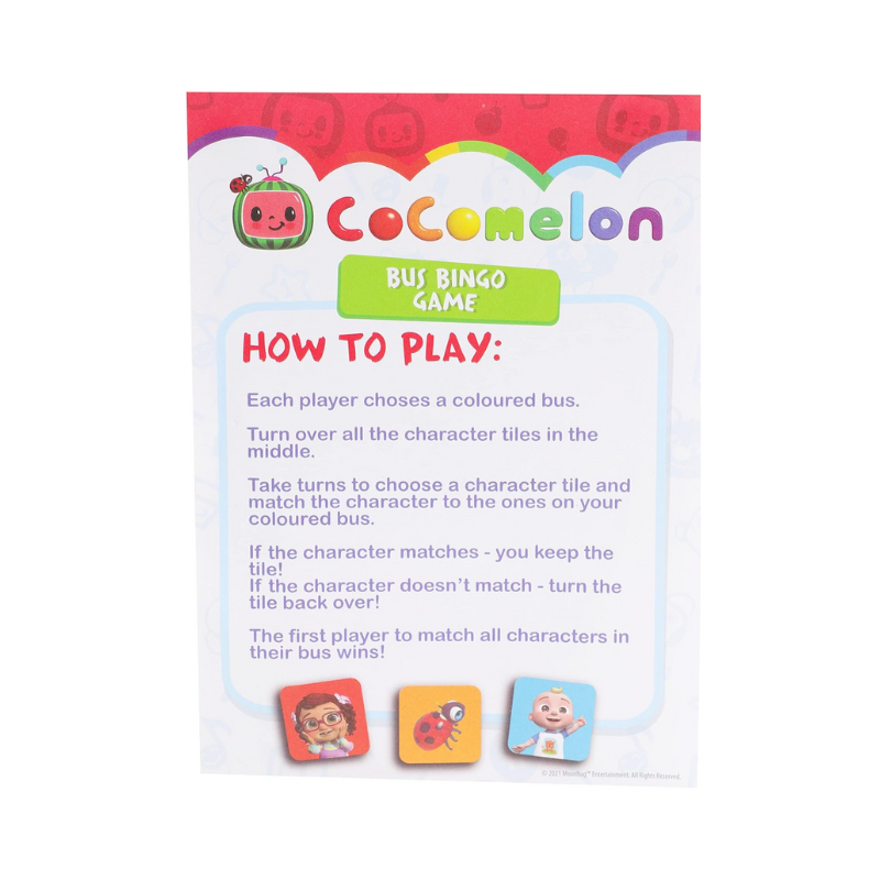 Cocomelon Bus Bingo Game