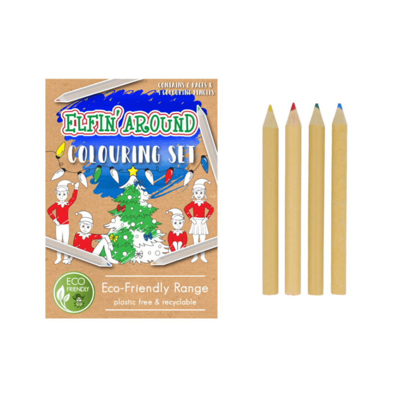 Eco-Friendly Elfin Around Christmas Colouring Set