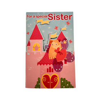 Fairy Castle Sister Birthday Card