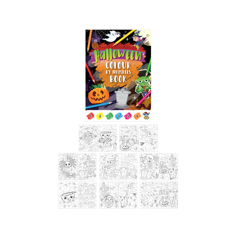 Halloween colour by numbers book