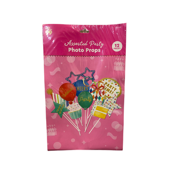 Assorted Party Photo Props 12 Pack