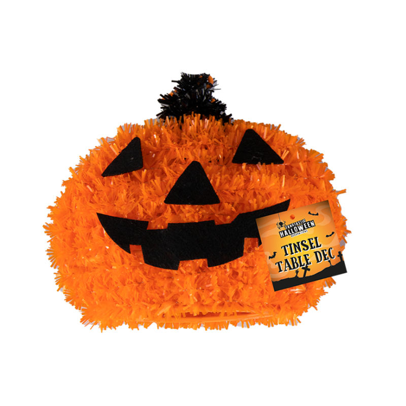 Halloween Tinsel Pumpkin Table Decoration