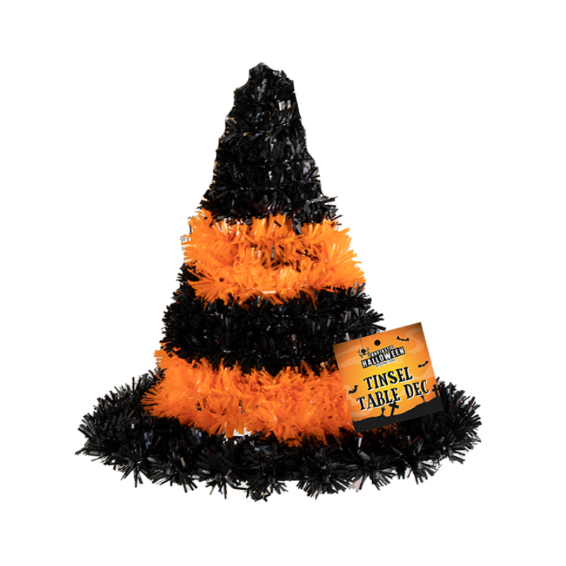 Halloween Tinsel Hat Table Decoration