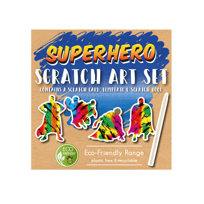 Mini Eco-Friendly Superhero Scratch Art Set