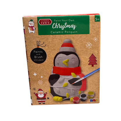 Paint Your Own Christmas Penguin Figure