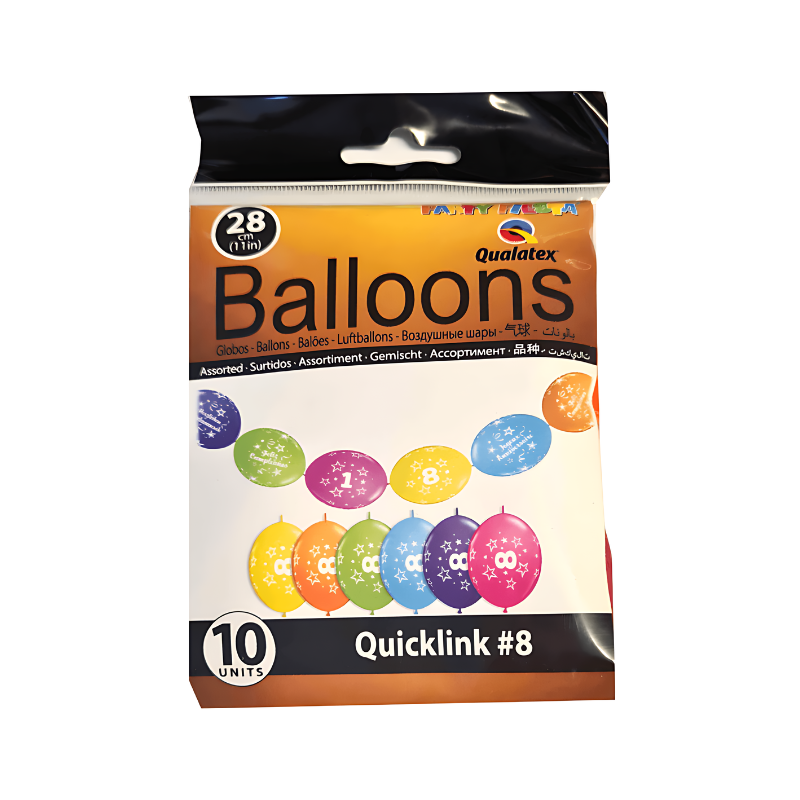 Number 8 Party Balloons