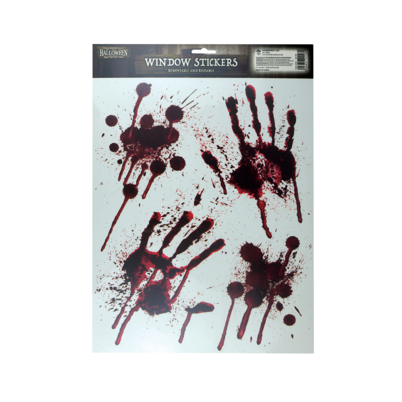 Halloween Bloody Hand Print Window Stickers