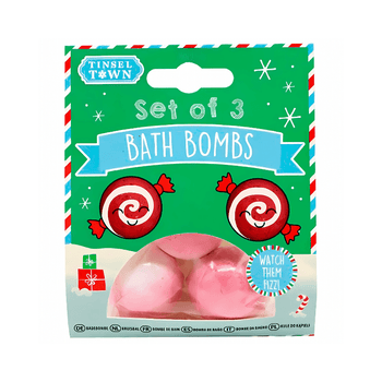 Set of 3 Pink Christmas Bath Bombs