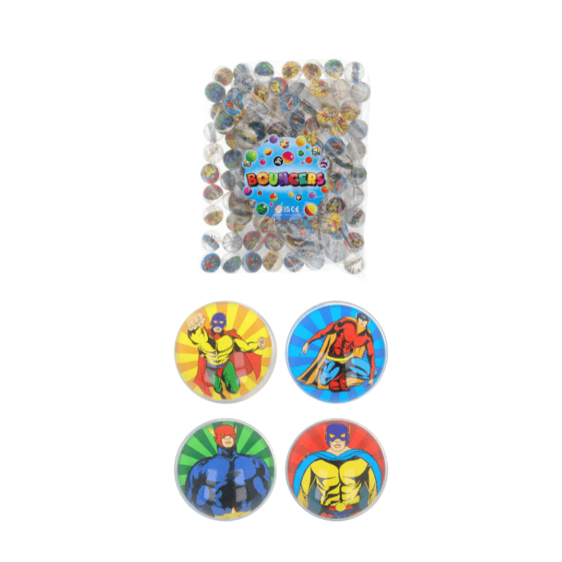 Superhero store bouncy balls