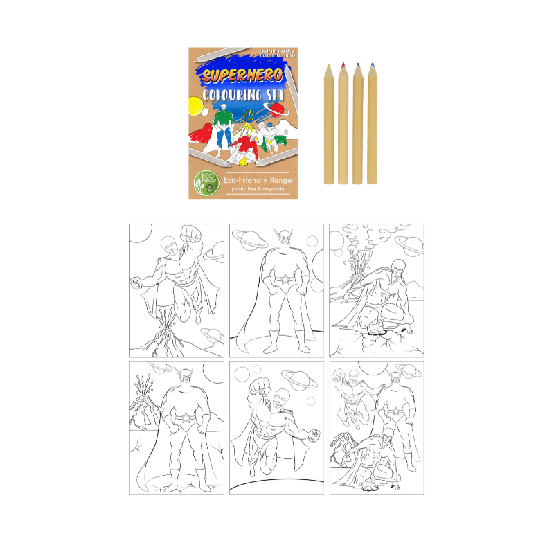 Superhero Eco Colouring Set