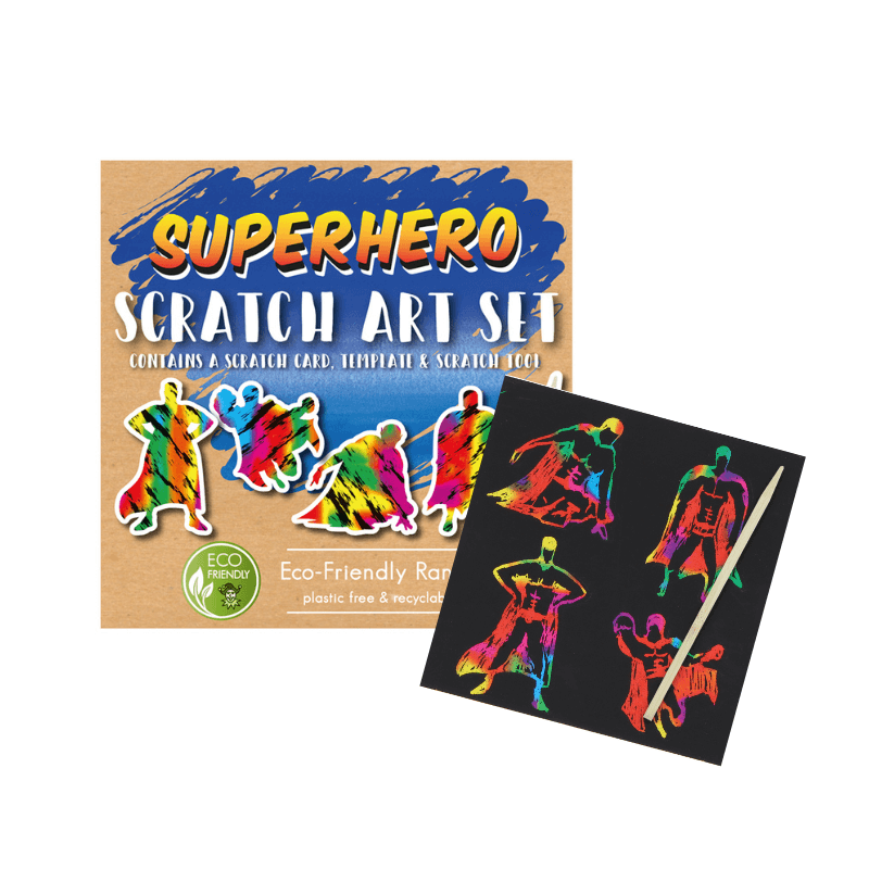 Mini Eco-Friendly Superhero Scratch Art Set – PoundFun™