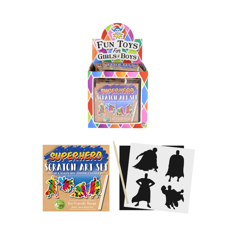 Mini Eco-Friendly Superhero Scratch Art Set – PoundFun™