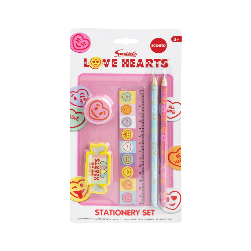  Swizzels Love Hearts Scented 5 Piece Stationery Set