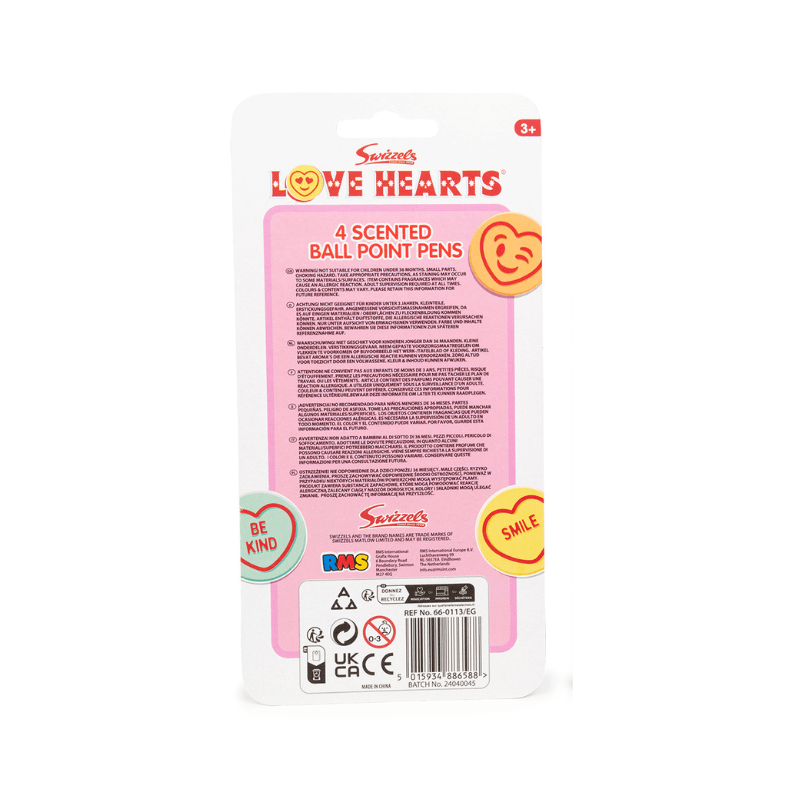 Swizzels Love Hearts Scented Ball Point Pens 4 Pack