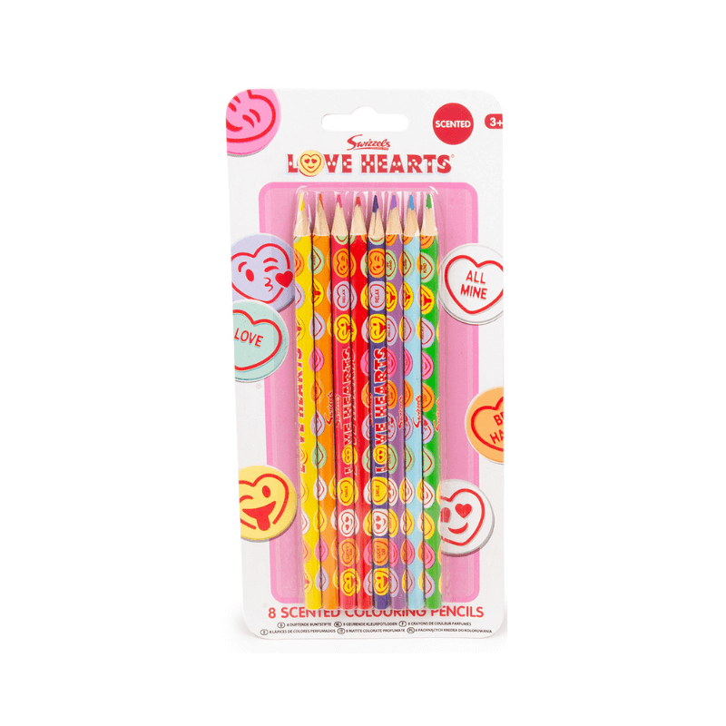 Swizzels Love Hearts Scented Colouring Pencils 8 Pack