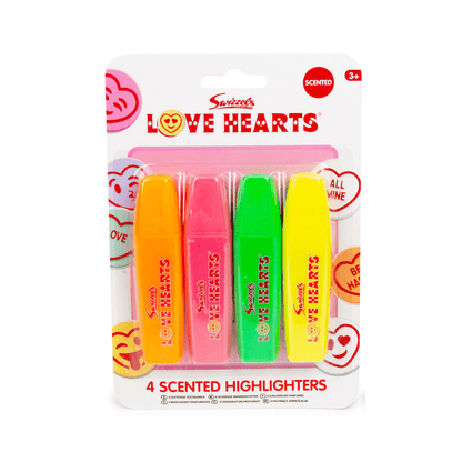 Swizzels Love Hearts Scented Highlighters 4 Pack