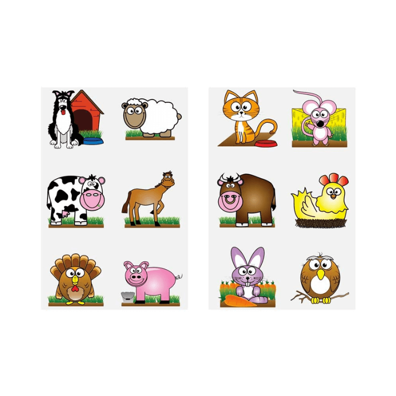 Mini Farm Temporary Tattoos (4cm) 12 Piece Packs : Henbrandt Ltd