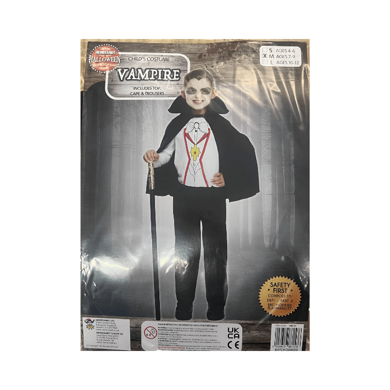 Vampire Fancy Dress Costume - Age 4-6