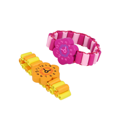 Bracelet de montre en bois coloré pour enfants