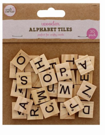 Wooden Alphabet Letter Tiles