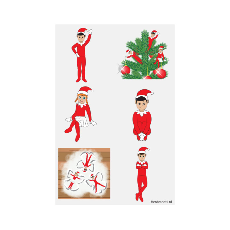  Elfin Around Christmas Temporary Tattoos